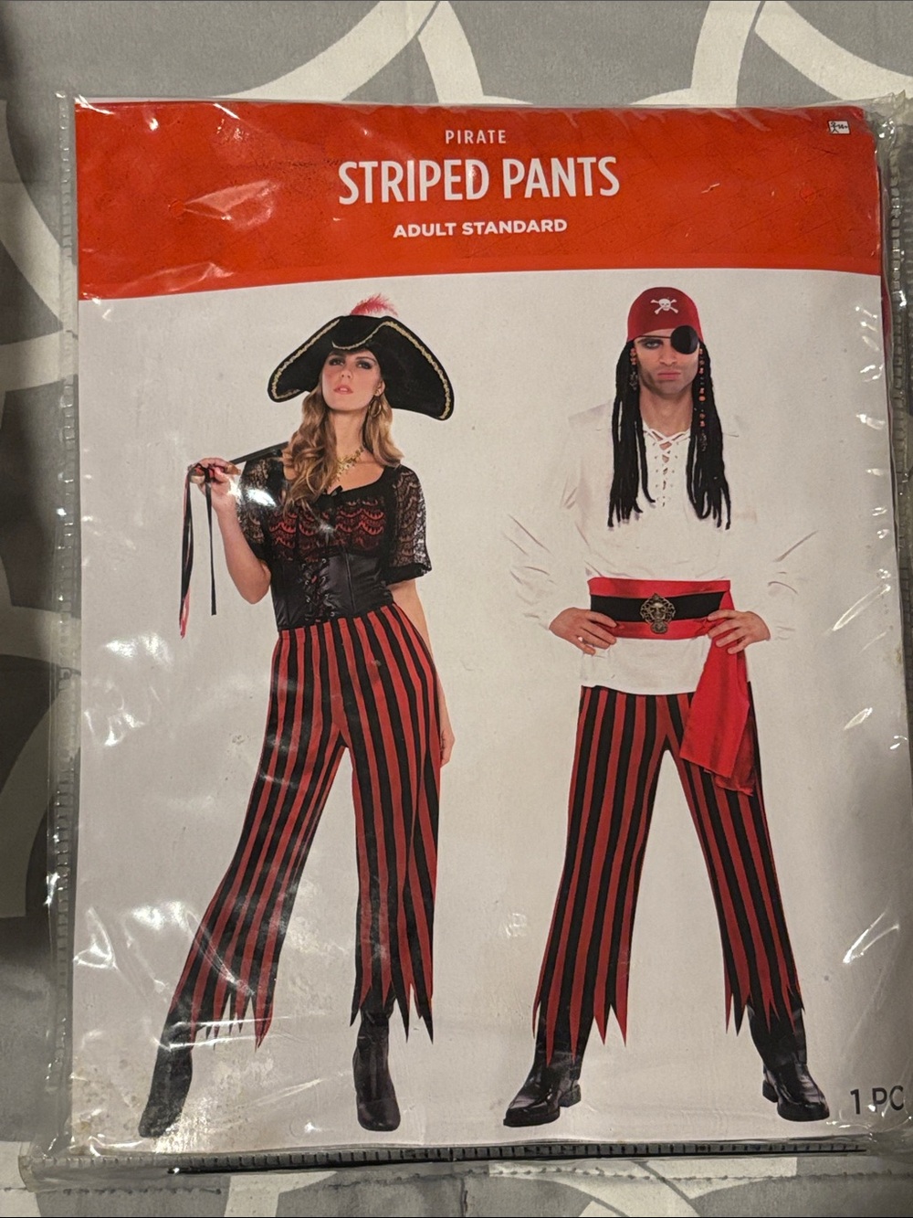 Party City Red & Black Striped Pirate Wide-Leg Pants